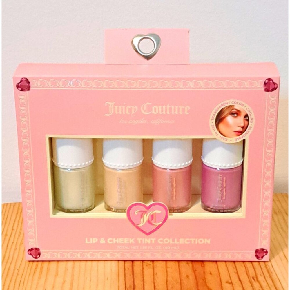 Juicy Couture Lip & Cheek Tint Set 4pc Color-Changing Sheer 1.36 fl oz